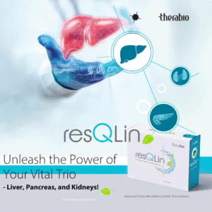 Therabio resQLin - Liver Cleanse, Detox & Repair Supplement  (Penjagaan Hati) (30 Sachets/Box)