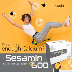 Therabio Sesamin 600 - Plant Based Calcium D3 K2 Powder  Supplement (Kalsium) (30 Sachets/Box)