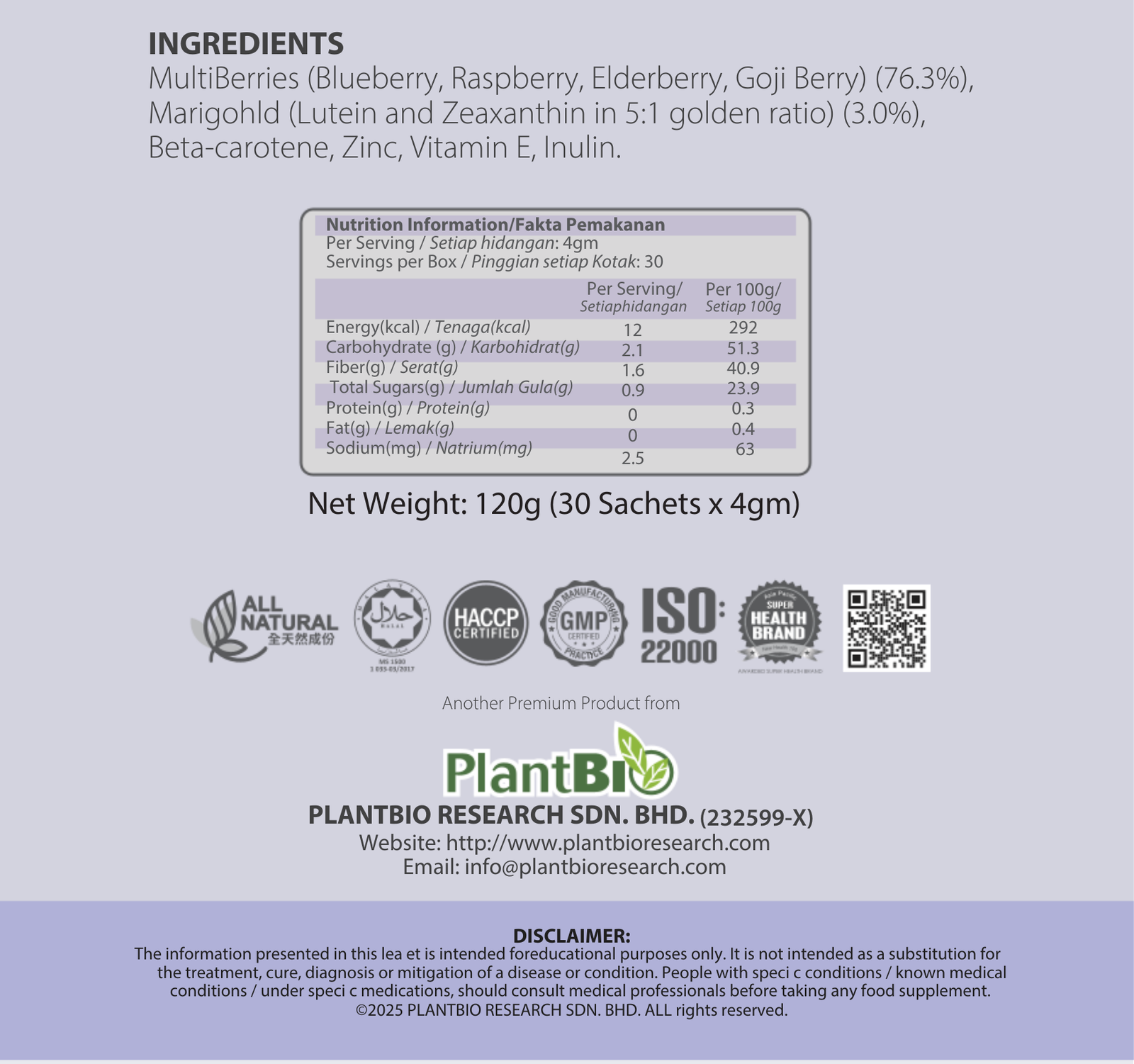 Therabio Bright i20 - Lutein Eye Supplement For Vision (Suplemen Mata Lutein) (30 Sachets/Box) - Image 10