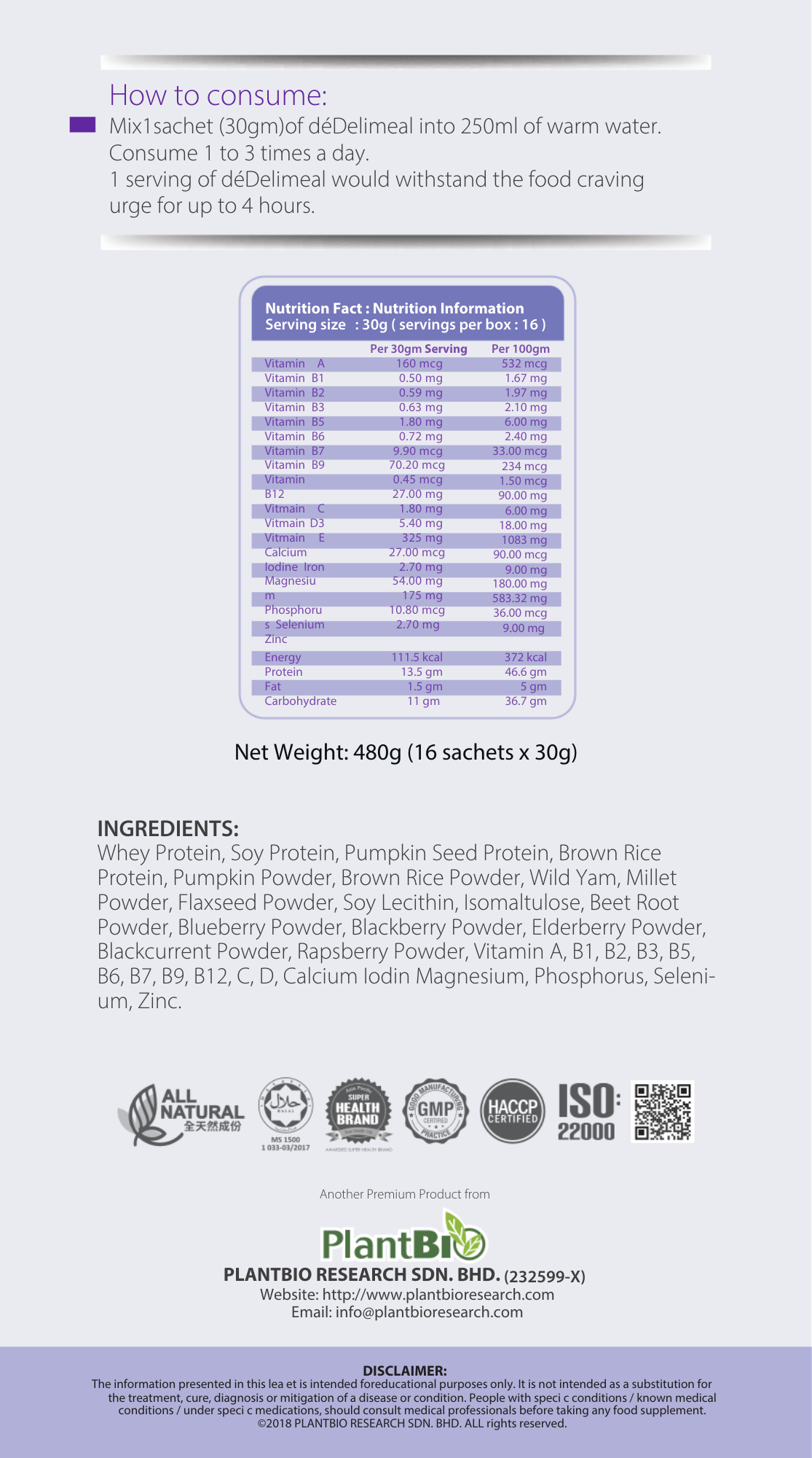 Therabio deDelimeal - Delicious Protein Nutri-Mix Meal (15sachets x 30g) - Image 4
