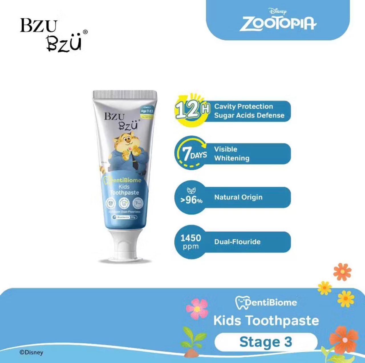 BZU BZU DentiBiome Kids Toothpaste (Blueberry) (Stage 3) - 50g - Image 2