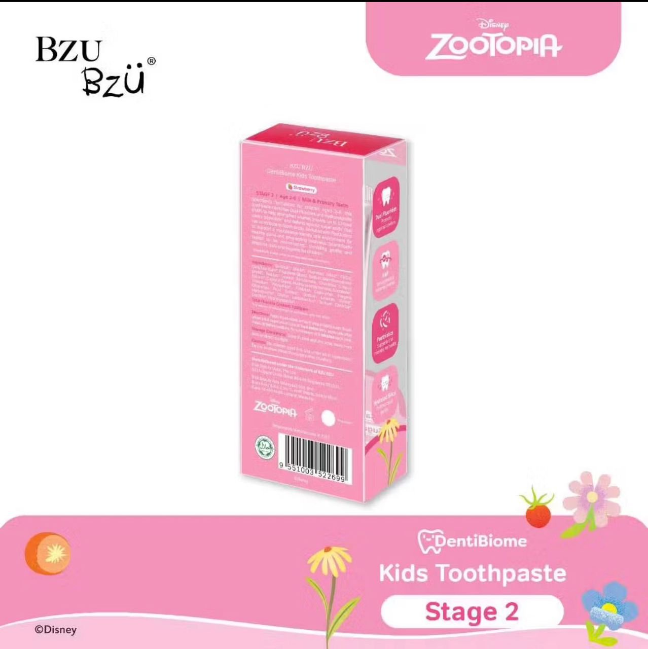 BZU BZU Kids DentiBiome Toothpaste Strawberry Stage 2 50g - Image 4